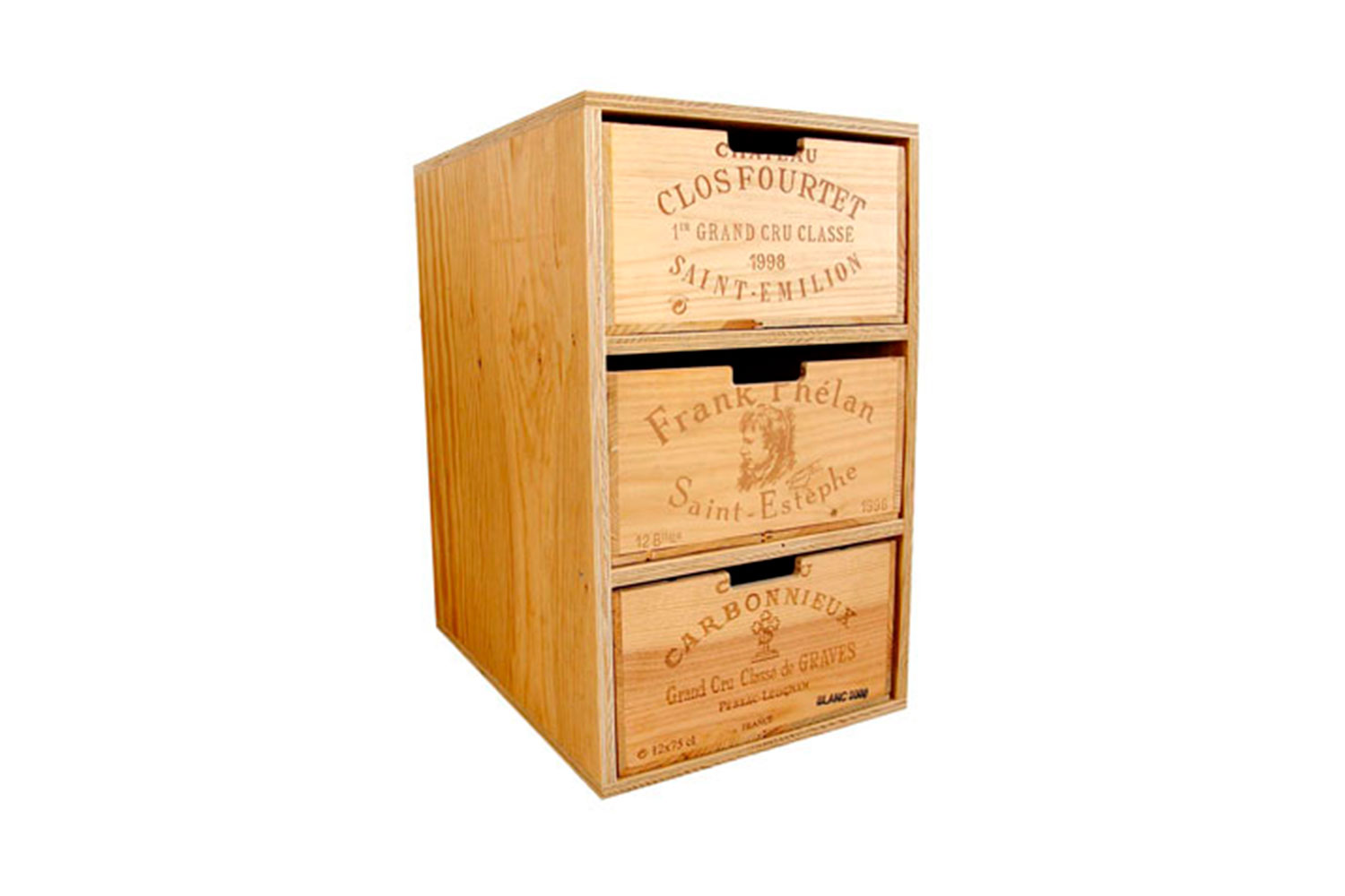 Korpus Gross mit 3 Schubladen (aus 12er Weinkisten)