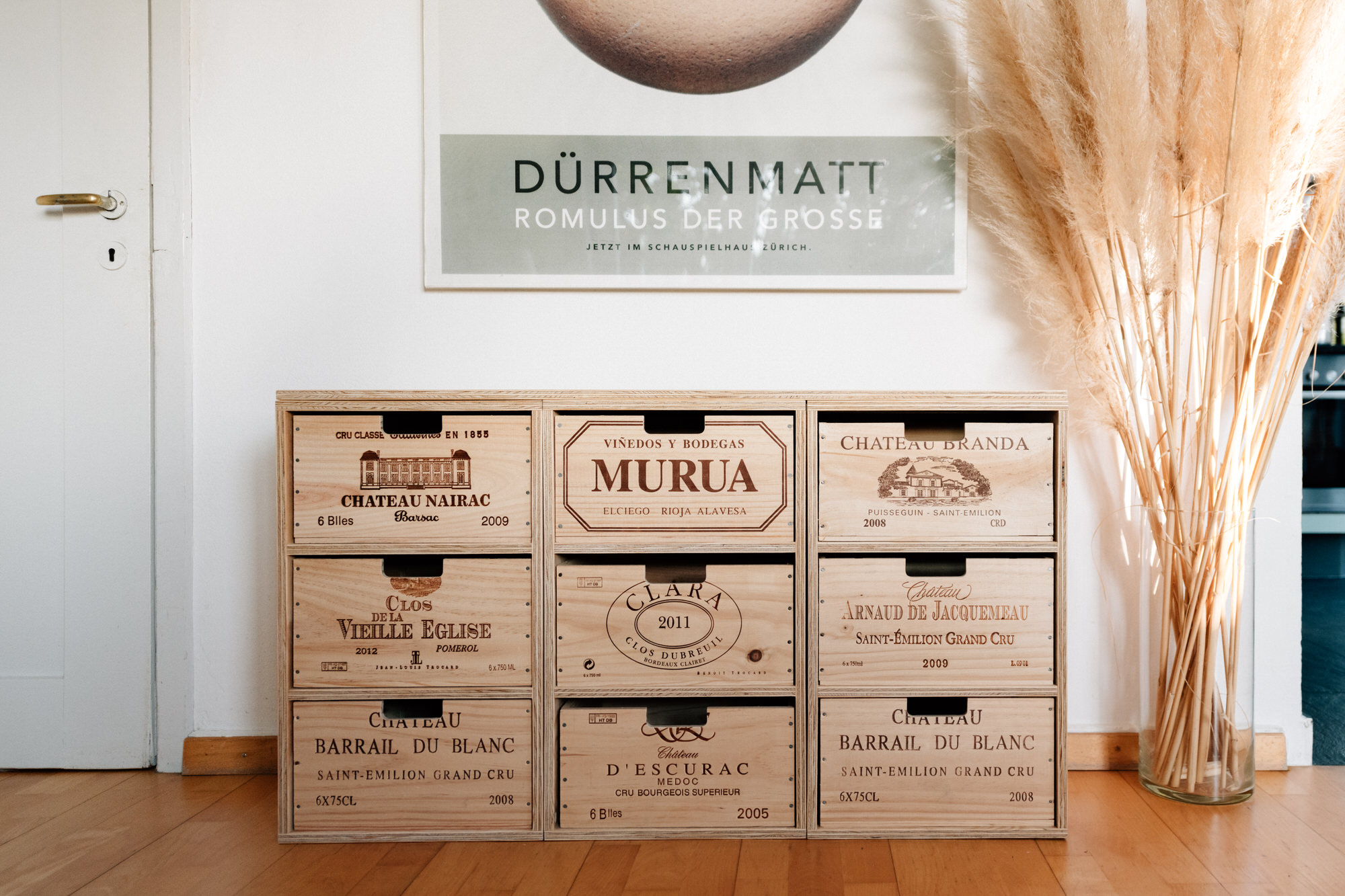 Sideboard Klein mit 3 x 3 Schubladen (aus 6er Weinkisten)