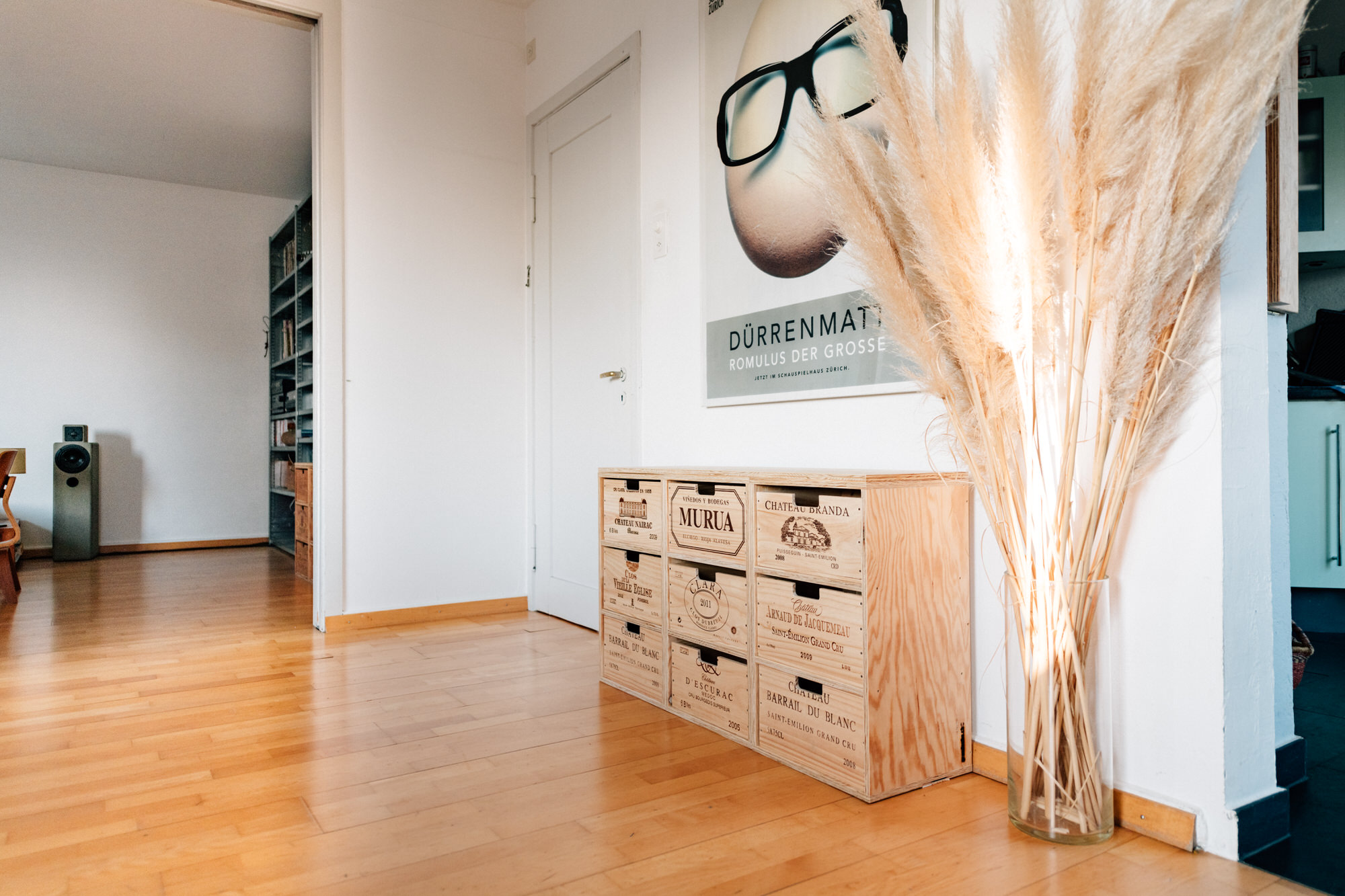 Sideboard Klein mit 3 x 3 Schubladen (aus 6er Weinkisten)